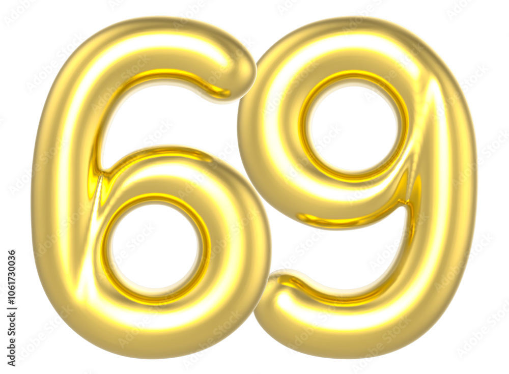 69 Number Gold Render 69 Number Gold Render