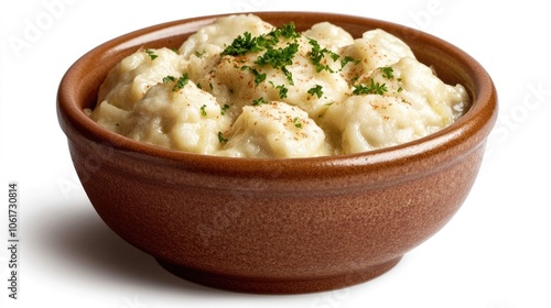 Cozy Bowl of Dumplings with Fresh Herbs