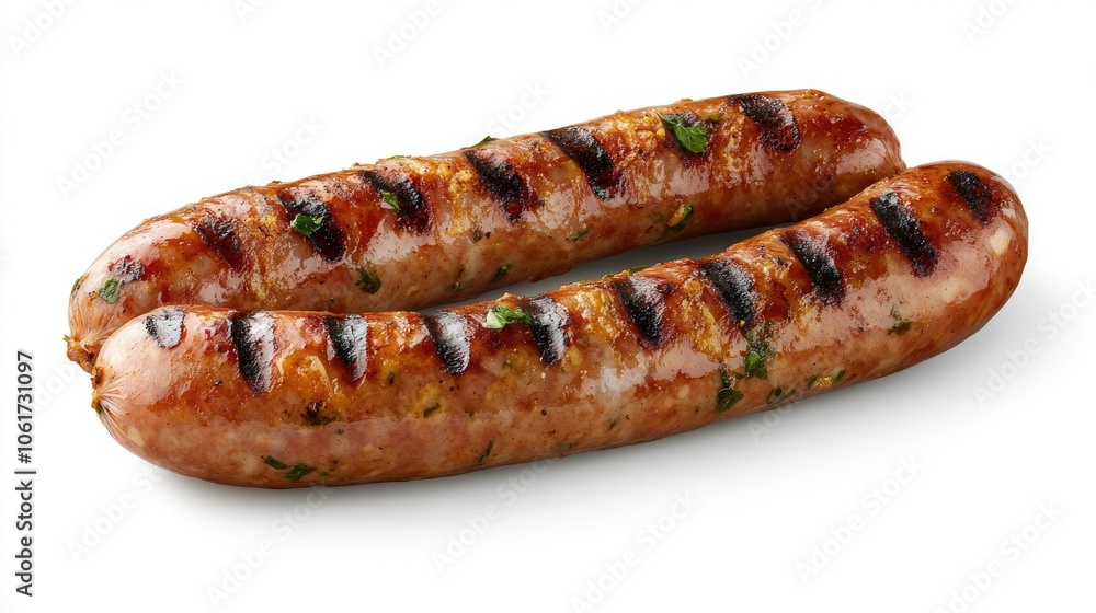Grilled Sausage Resting on a Plate Grilled Sausage Resting on a Plate