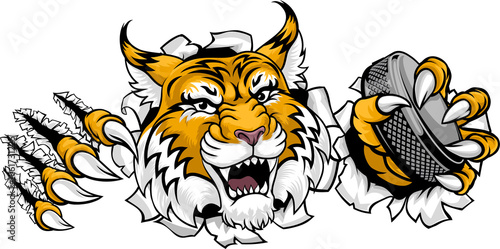 Photography Wildcat Bobcat Ice Hockey Team Cartoon Mascot