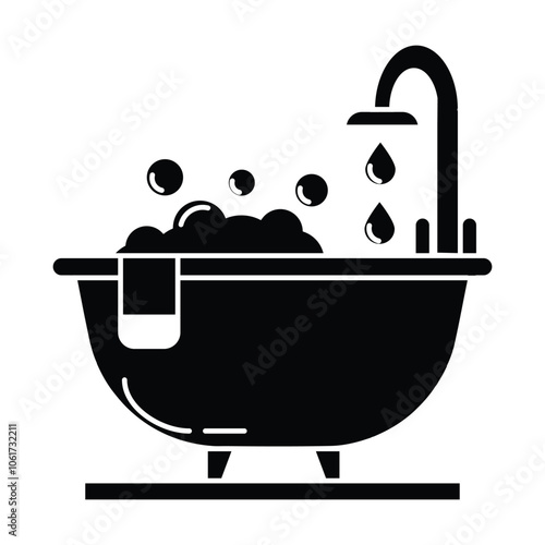 bath icon vector on white background
