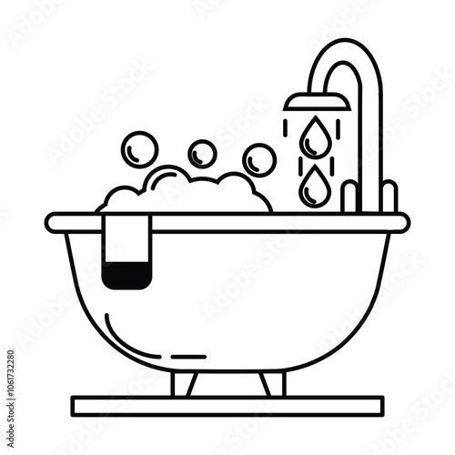 bath icon vector on white background
