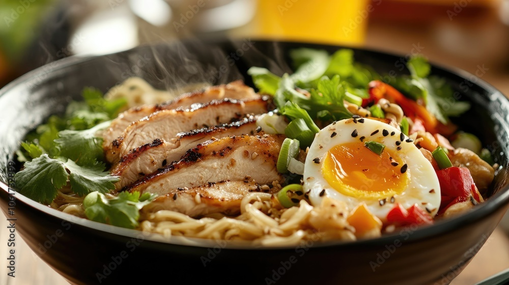Delicious Bowl of Steaming Ramen Noodles Delicious Bowl of Steaming Ramen Noodles
