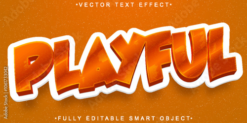 Cartoon Orange Playful Vector Fully Editable Smart Object Text Effect