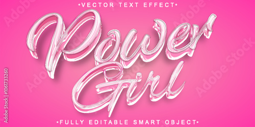 Power Girl Vector Fully Editable Smart Object Text Effect
