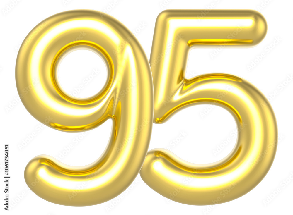 95 Number Gold Render 95 Number Gold Render