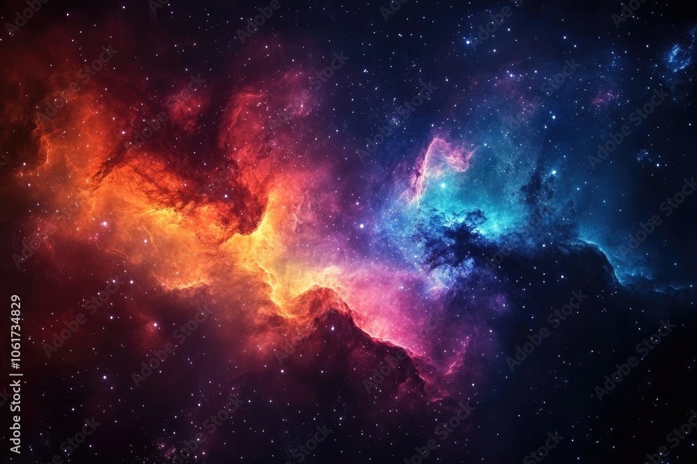 Fototapeta premium A Cosmic Dance of Nebulae and Stars