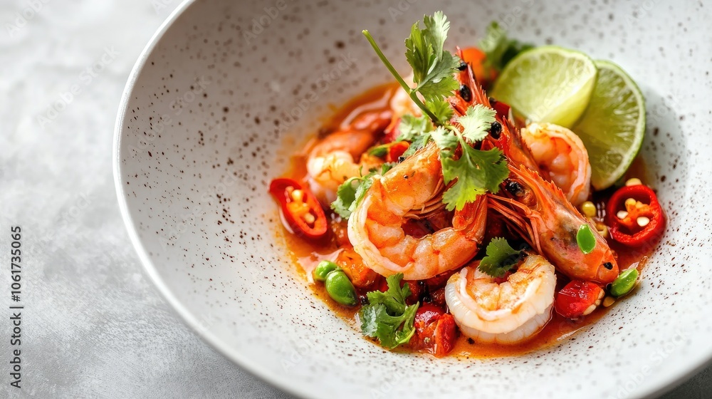 Delicious Bowl of Shrimp Tom Yum Soup Delicious Bowl of Shrimp Tom Yum Soup