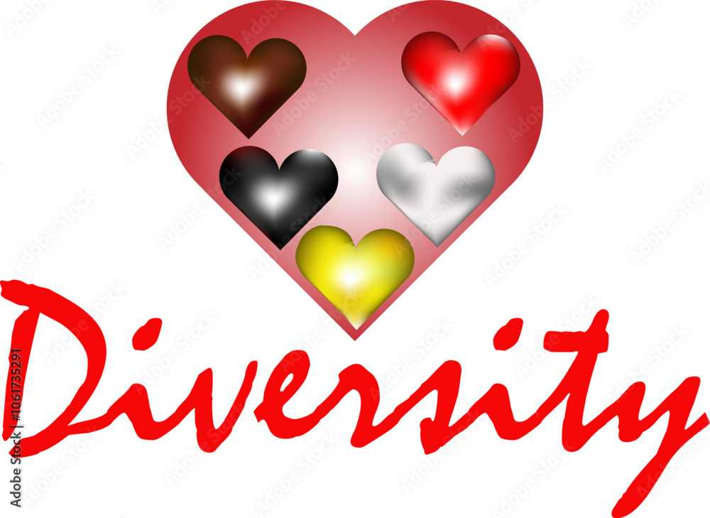 Symbol of nation diversity in form of hart. 