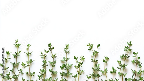 Wallpaper Mural Fresh Thyme Sprigs Artistic Arrangement on White Background Torontodigital.ca