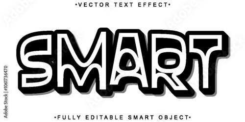 Cartoon White Smart Vector Fully Editable Smart Object Text Effect