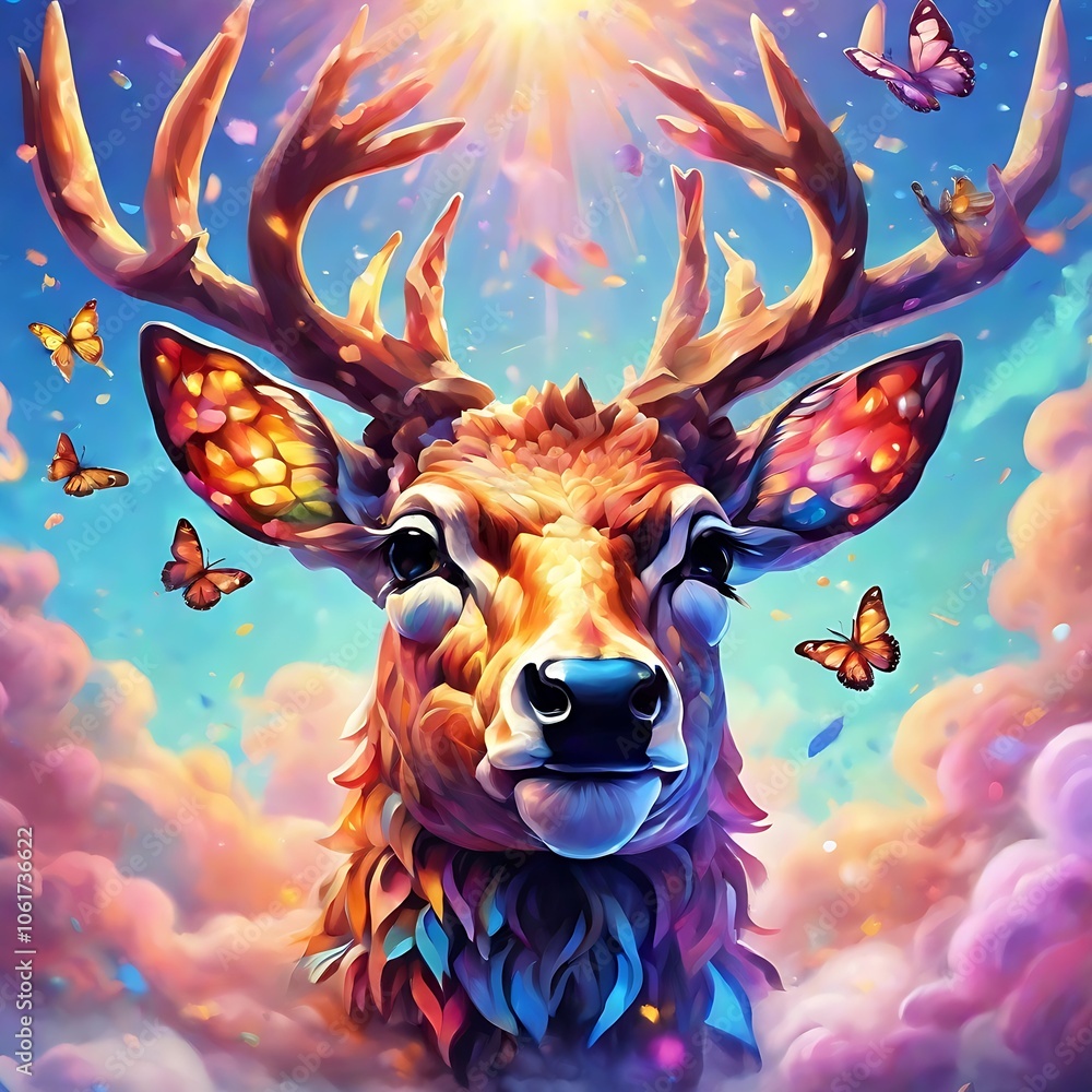 Deer with happy Deer with happy