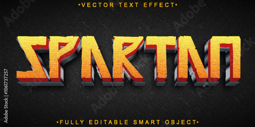 Spartan Warrior Vector Fully Editable Smart Object Text Effect