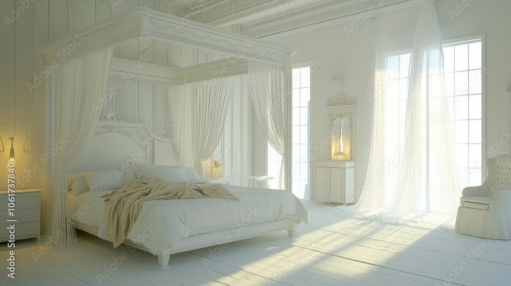 Bright and Serene White Bedroom Interior Design Bright and Serene White Bedroom Interior Design