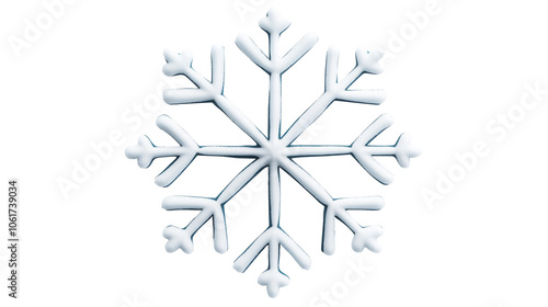 detailed close-up of a snowflake ornament, intricately designed and glistening, showcasing the beauty of winter decorations, isolated on a transparent background