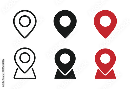 location pin icon symbol sign isolated on transparent background. Map flat vector icon concepts