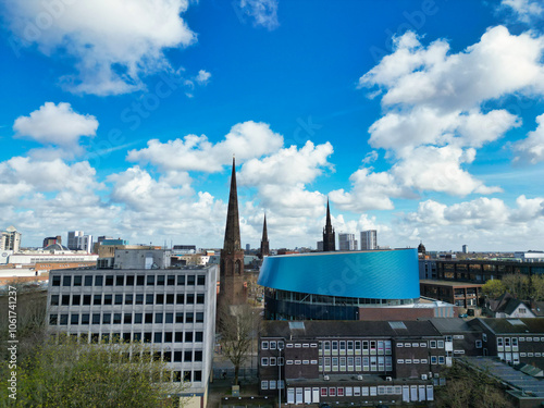 Downtown Buildings at Central Coventry City Centre of England United Kingdom. photo