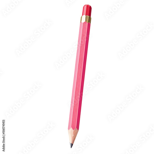  Pink pencil isolated on white transparent background, png element clipart