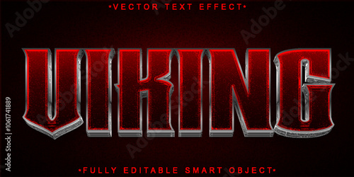 Red Viking Vector Fully Editable Smart Object Text Effect