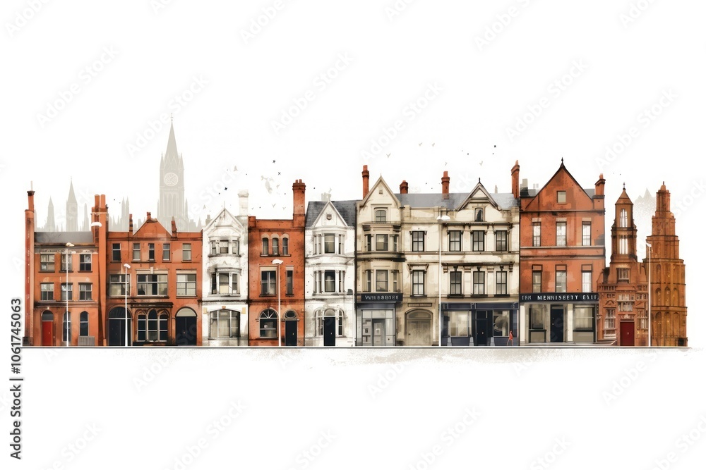 Naklejka premium Architecture panoramic outdoors building.