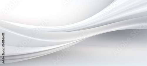 Wallpaper Mural Flowing Abstract Geometric Shapes and Gradient Waves in Minimalist White Design Torontodigital.ca