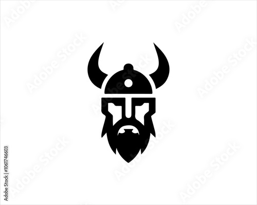 Viking Head Logo Design Vector Template. Human Viking Logo Design Icon Symbol Vector Illustration.