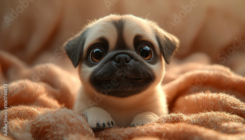 Sassy Pug Striking a Playful Pose with Adorable, Expressive Features