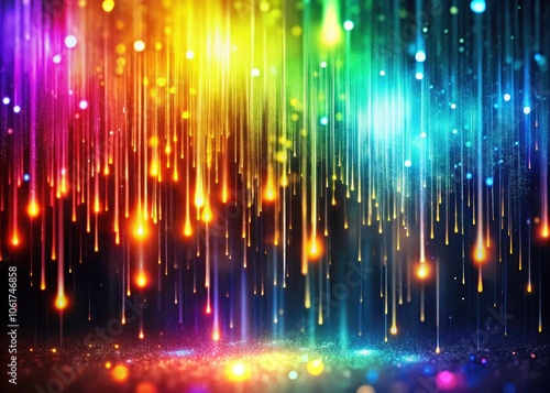 Abstract Colorful Glowing Rain Art Background Banner for Creative Projects, Digital Media, and Visual Design, Vivid Colors, Artistic Textures, High-Quality Graphics, Vibrant Imagery