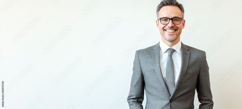 Confident Professional Businessman Smiling in Corporate Attire Confident Professional Businessman Smiling in Corporate Attire