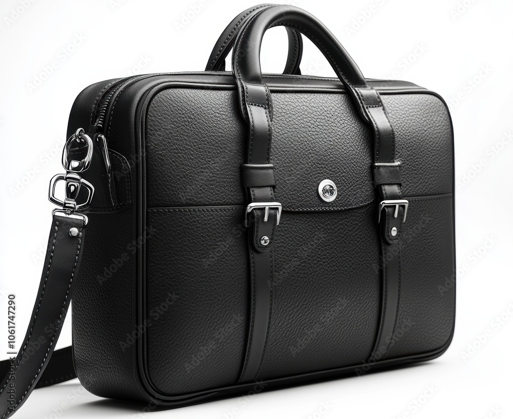Black Leather Briefcase. Black Leather Briefcase.
