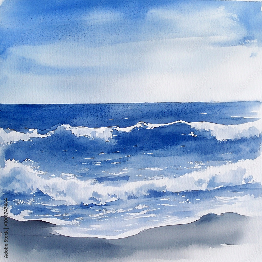 abstract ocean watercolor abstract ocean watercolor