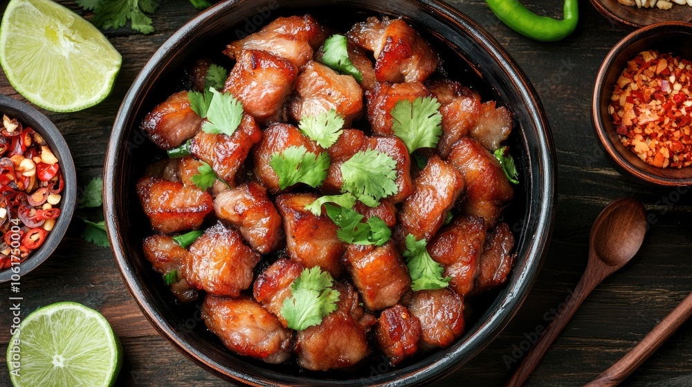Deliciously Grilled Meat with Fresh Herbs and Spices Deliciously Grilled Meat with Fresh Herbs and Spices