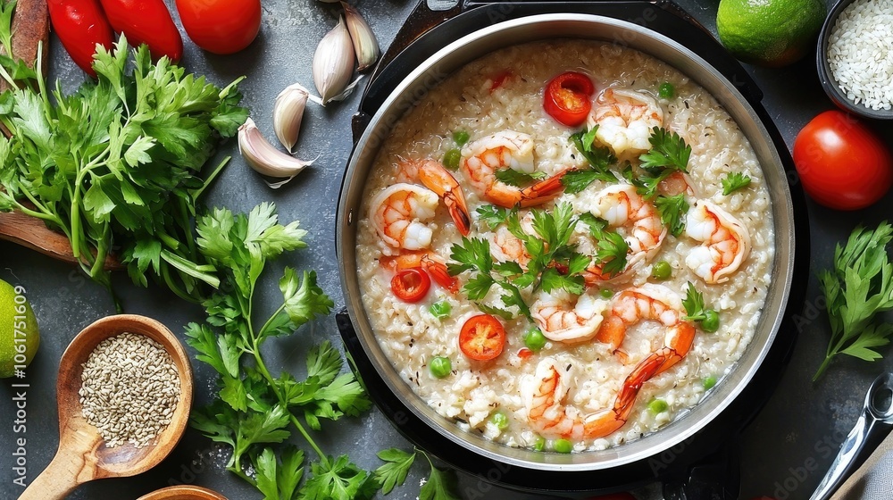 Shrimp Dish with Fresh Herbs and Vegetables Shrimp Dish with Fresh Herbs and Vegetables