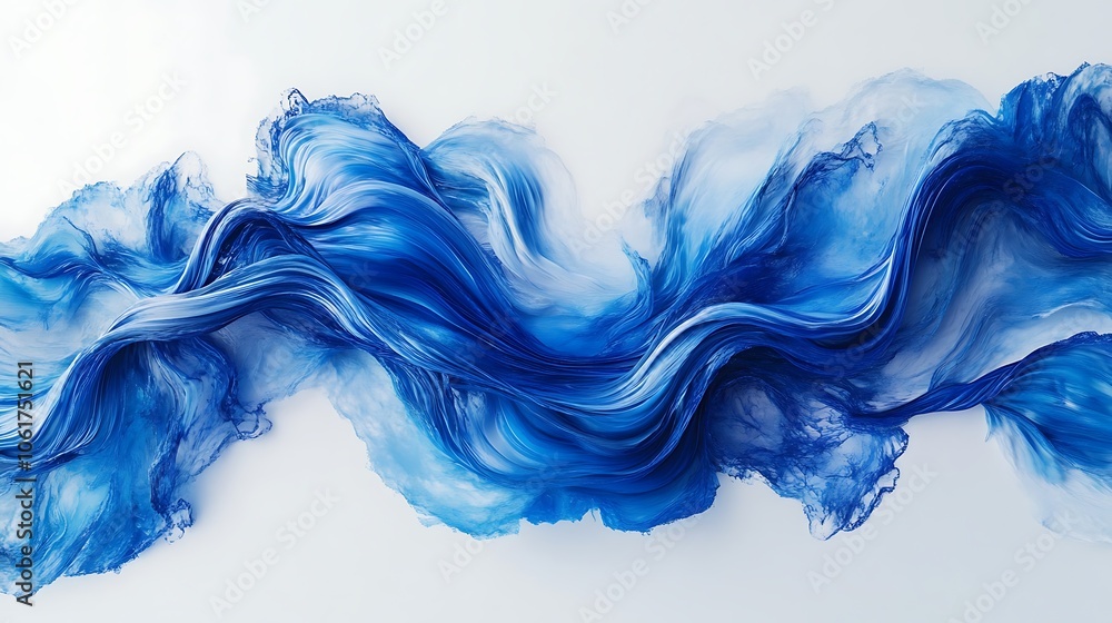 Flowing blue waves create a stunning abstract artwork Flowing blue waves create a stunning abstract artwork
