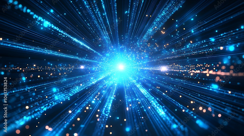 Fototapeta premium Explore the dynamic movement of light particles in space