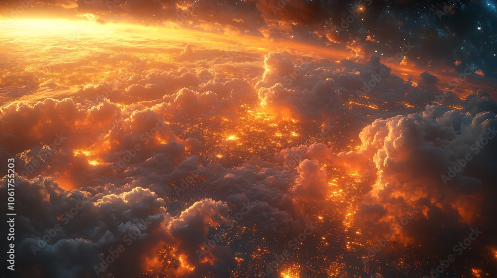 Explore the fiery beauty of a distant planetary horizon Explore the fiery beauty of a distant planetary horizon
