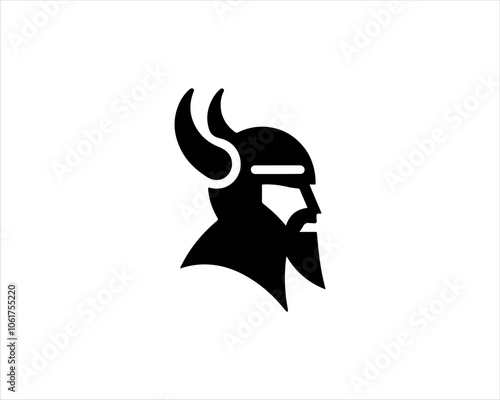 Viking Head Logo Design Vector Template. Human Viking Logo Design Icon Symbol Vector Illustration.