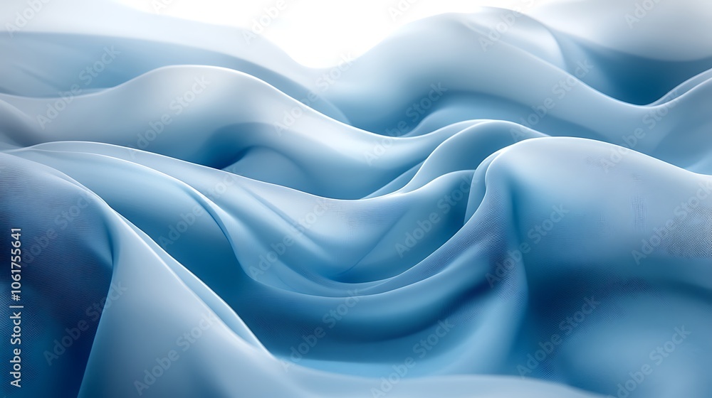 Obraz premium Soft blue fabric gently flows in natural light