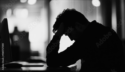Man Silhouette Despair.