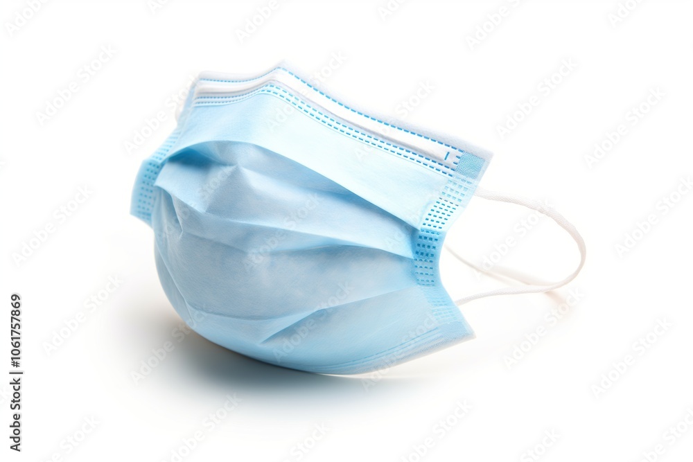 Medical mask isolated on white background. Disposable surgical mask. Medical mask isolated on white background. Disposable surgical mask.