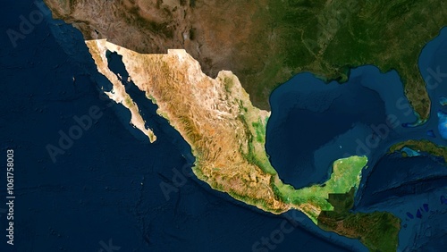 4K Mexico Territory Map, High Resolution Satellite View, Widescreen 4K Resolution