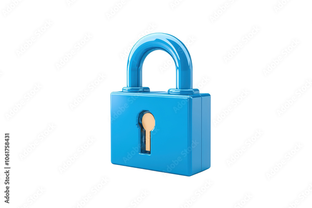 Bright Blue Padlock for Security and Protection Bright Blue Padlock for Security and Protection