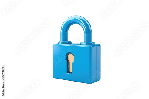 Bright Blue Padlock for Security and Protection