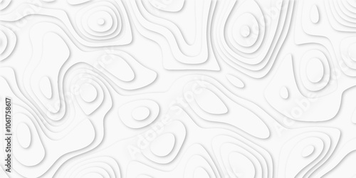 Abstract luxury white modern 3d papercut background. Minimal abstract vector wave carve diamond topography line circle creative topography map circle and wave line smooth multilayer pattern. papercut.
