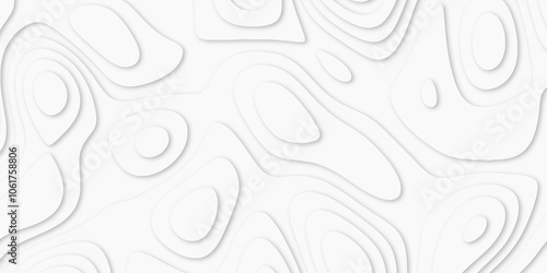 Abstract luxury white modern 3d papercut background. Minimal abstract vector wave carve diamond topography line circle creative topography map circle and wave line smooth multilayer pattern. papercut.