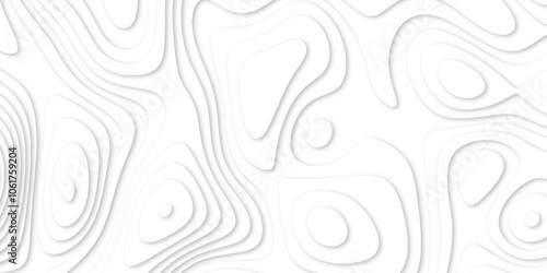 Abstract luxury white modern 3d papercut background. Minimal abstract vector wave carve diamond topography line circle creative topography map circle and wave line smooth multilayer pattern. papercut.