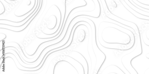 Abstract luxury white modern 3d papercut background. Minimal abstract vector wave carve diamond topography line circle creative topography map circle and wave line smooth multilayer pattern. papercut.