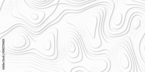 Abstract luxury white modern 3d papercut background. Minimal abstract vector wave carve diamond topography line circle creative topography map circle and wave line smooth multilayer pattern. papercut.