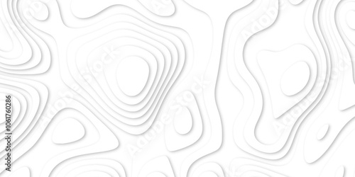 Abstract luxury white modern 3d papercut background. Minimal abstract vector wave carve diamond topography line circle creative topography map circle and wave line smooth multilayer pattern. papercut.
