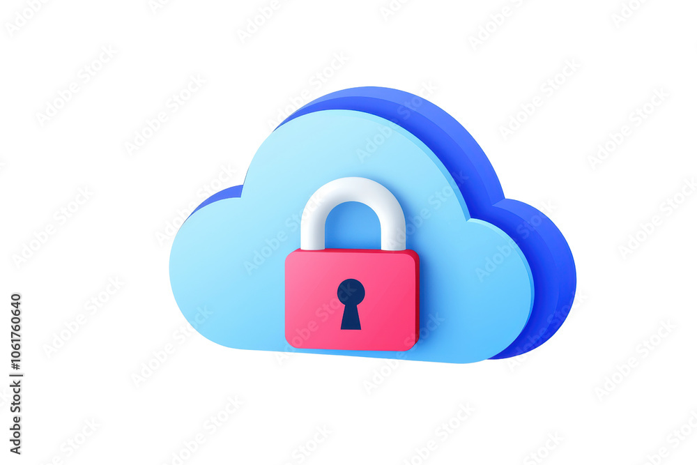 Secure Cloud Storage Concept with Lock Icon Secure Cloud Storage Concept with Lock Icon